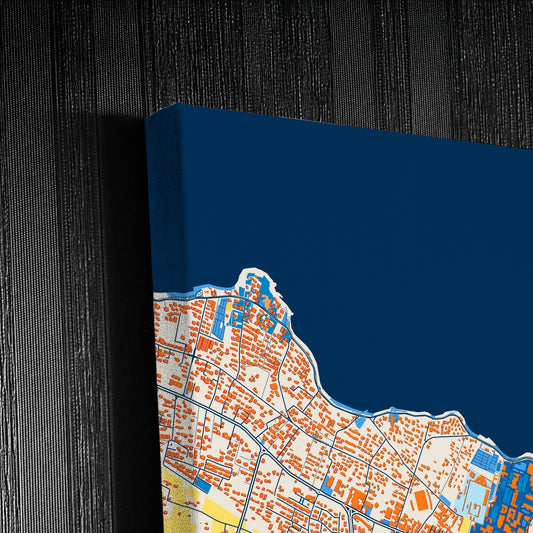 Bisceglie Italy Colorful City Map Canvas Print Detail