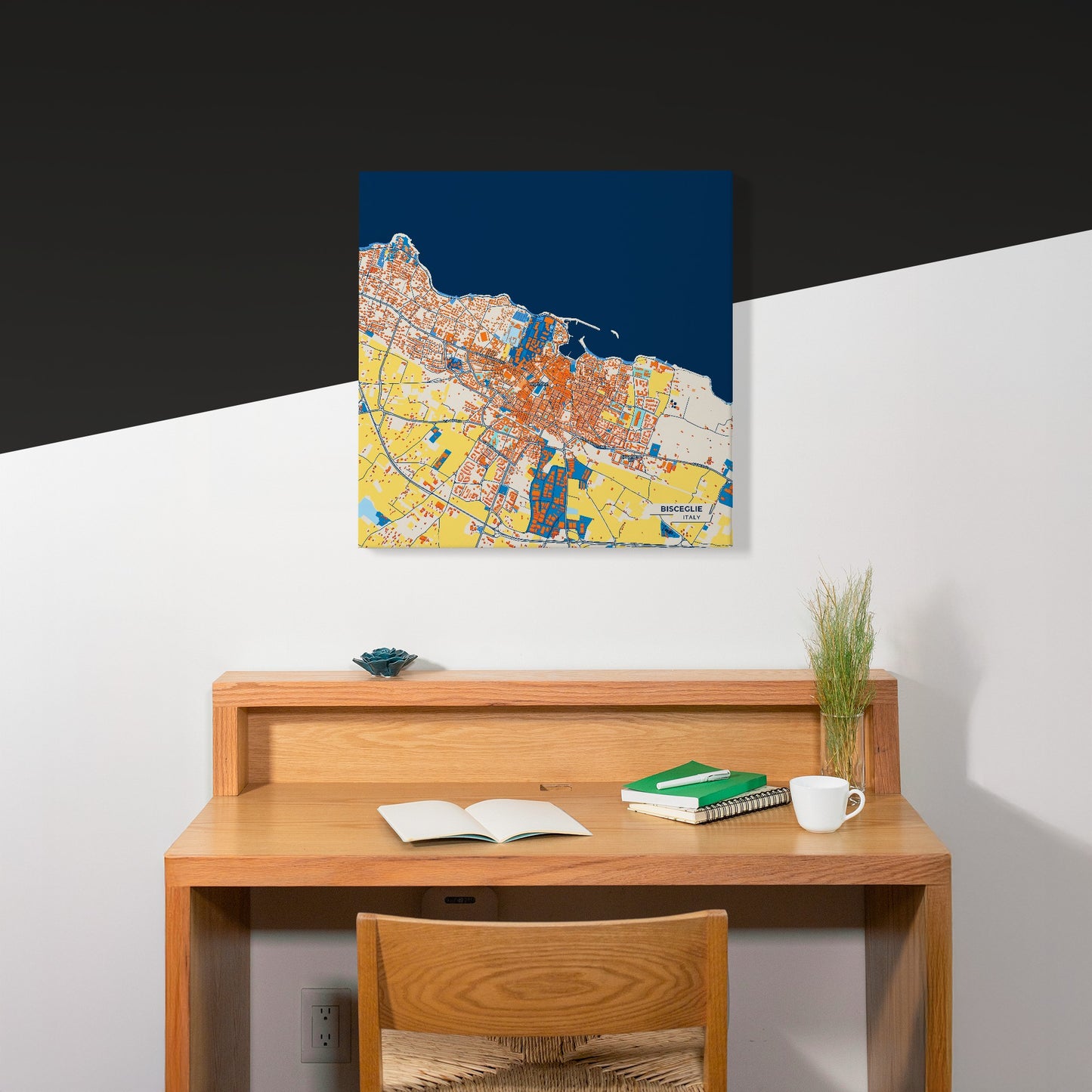Bisceglie Italy Colorful City Map Canvas Print Scene