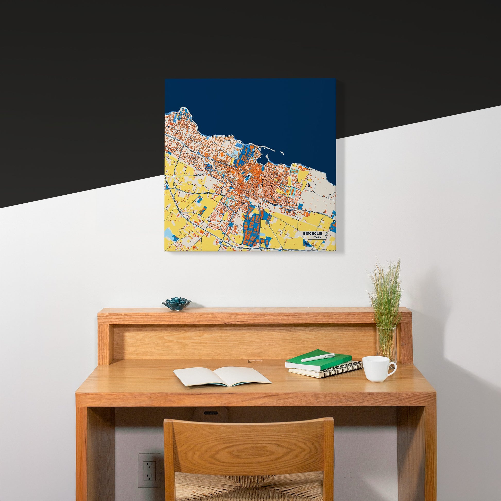 Bisceglie Italy Colorful City Map Canvas Print Scene
