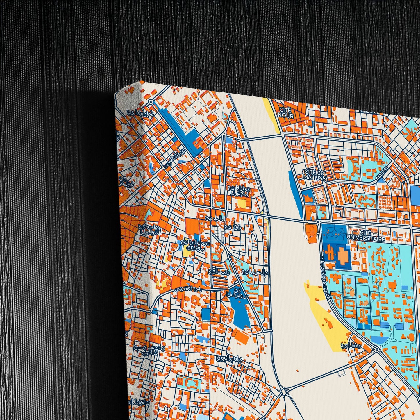 Biskra Algeria Colorful City Map Canvas Print Detail