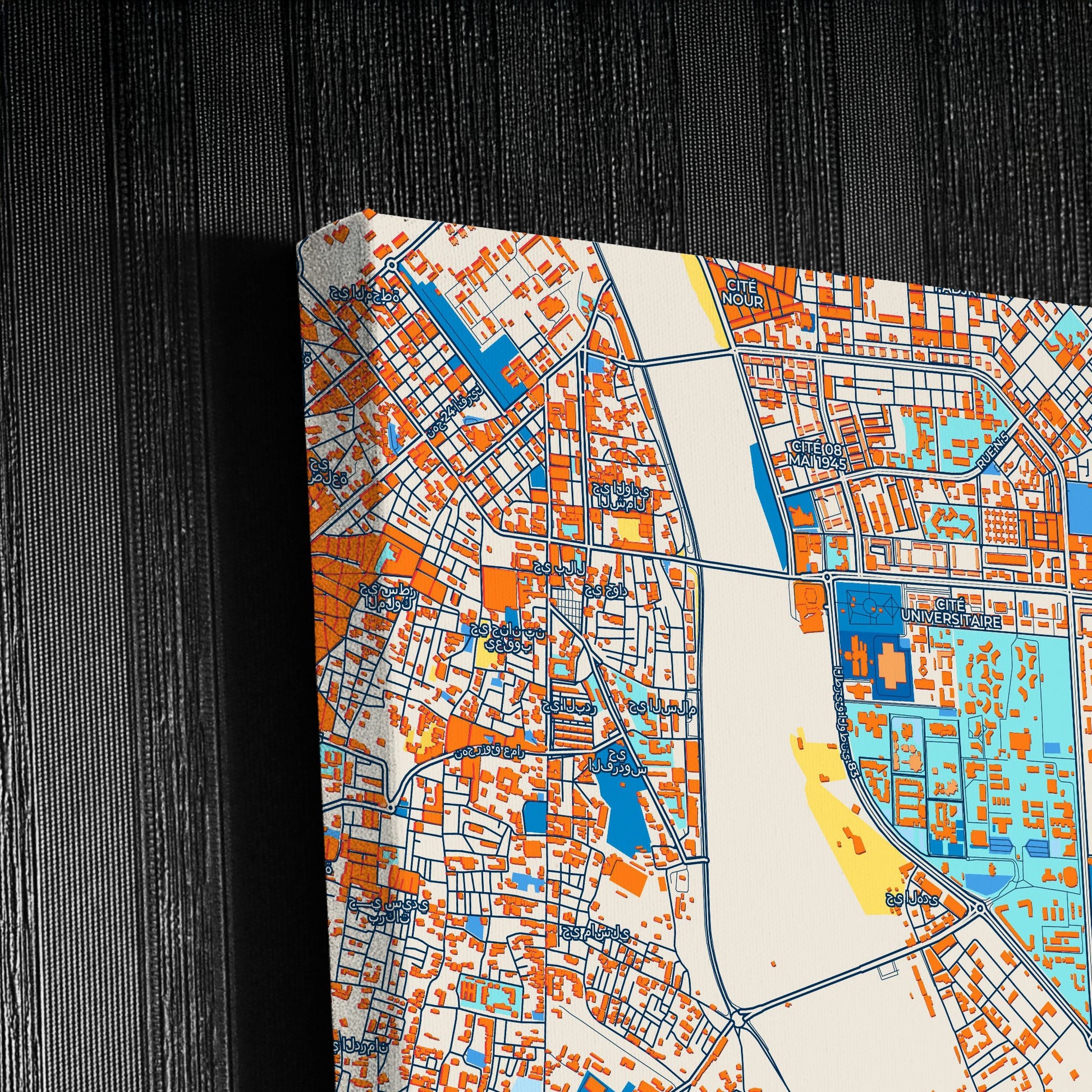Biskra Algeria Colorful City Map Canvas Print Detail