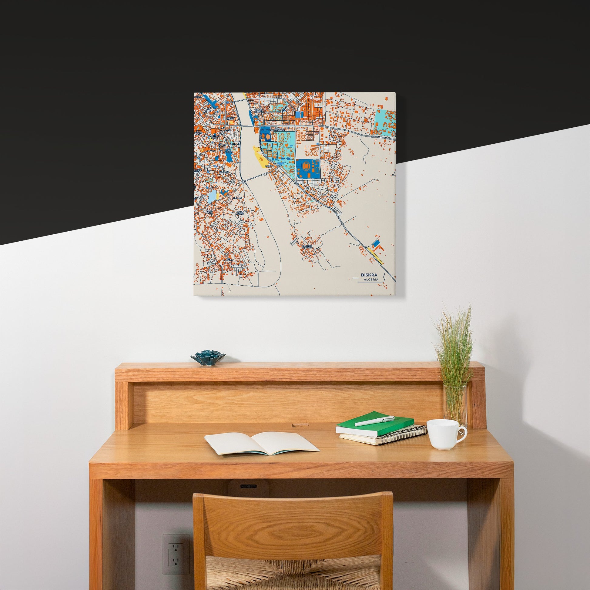 Biskra Algeria Colorful City Map Canvas Print Scene