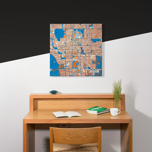 Bismarck North Dakota Colorful City Map Canvas Print Scene
