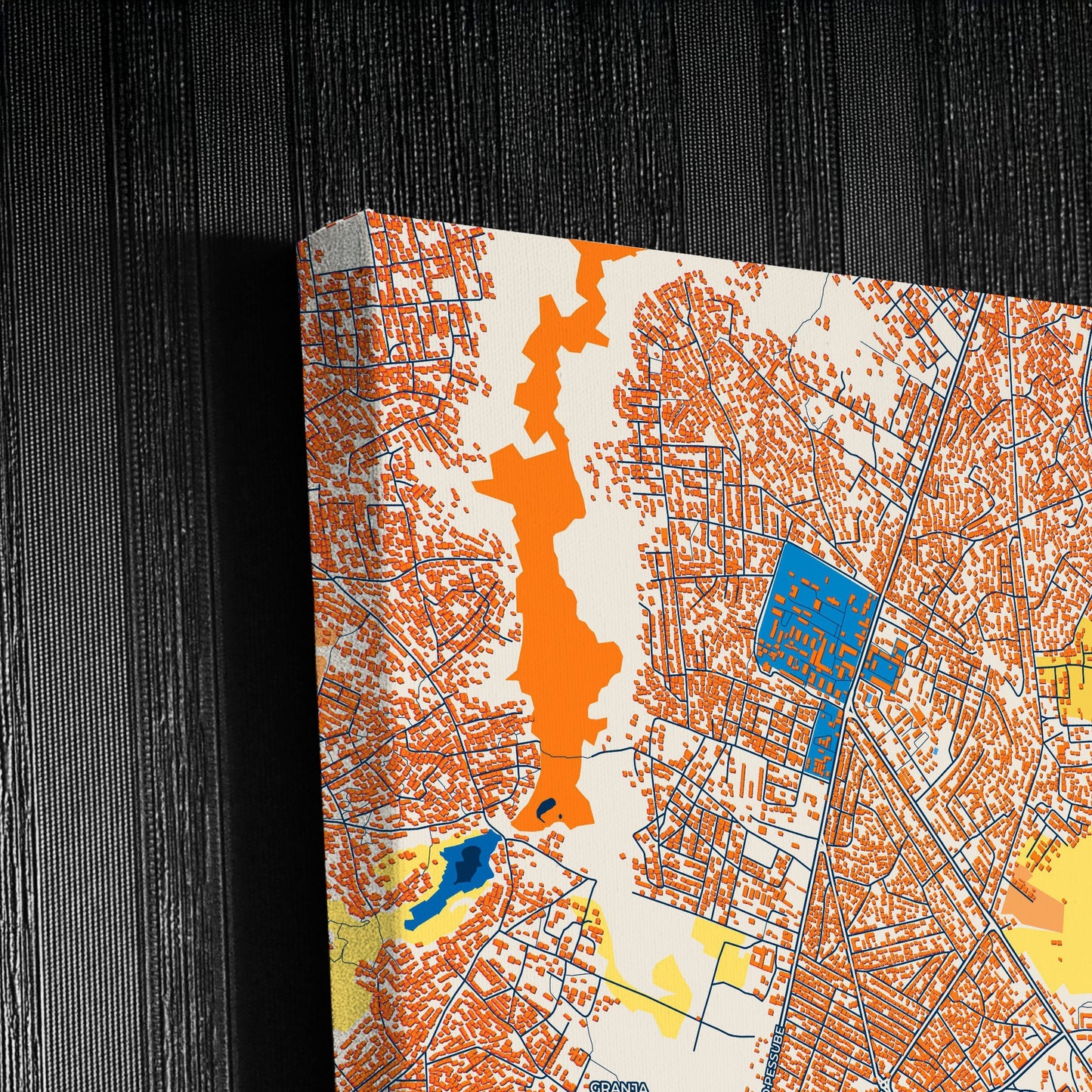 Bissau Guinea Bissau Colorful City Map Canvas Print Detail