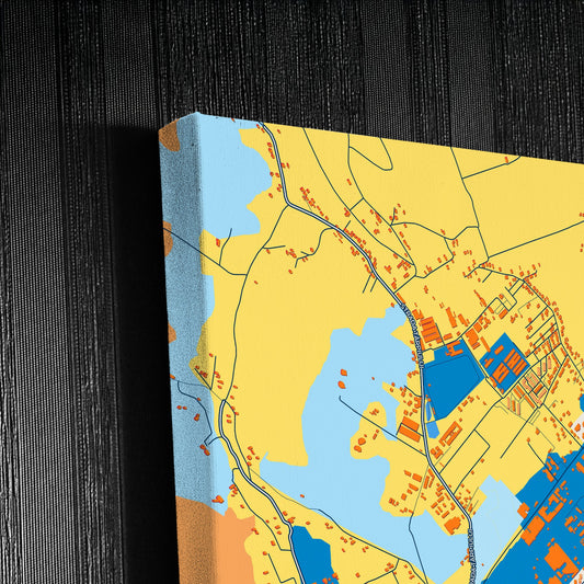 Bistrița Romania Colorful City Map Canvas Print Detail
