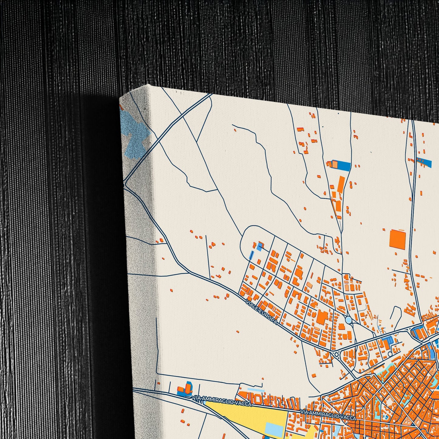 Bitonto Italy Colorful City Map Canvas Print Detail
