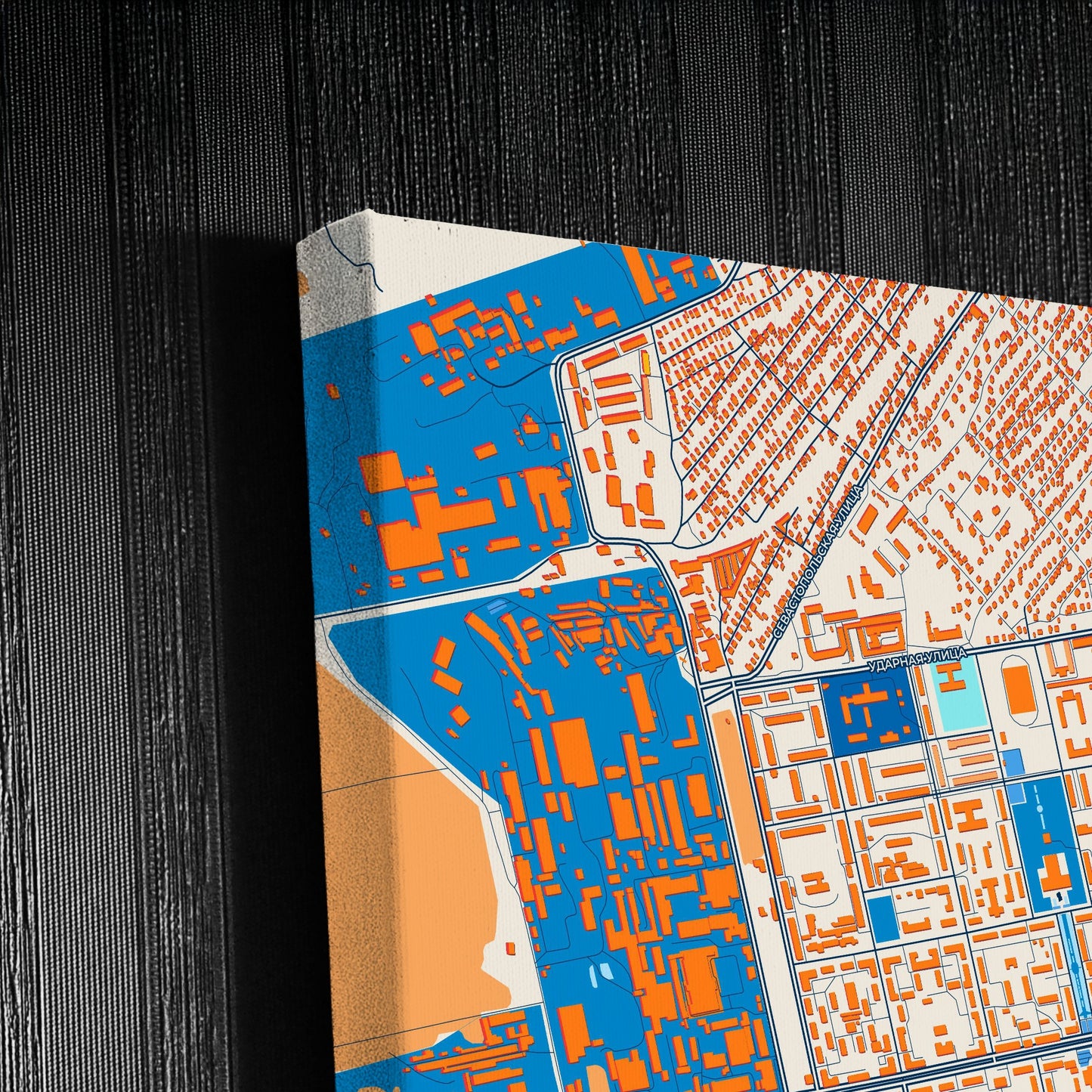 Бийский Russia Colorful City Map Canvas Print Detail
