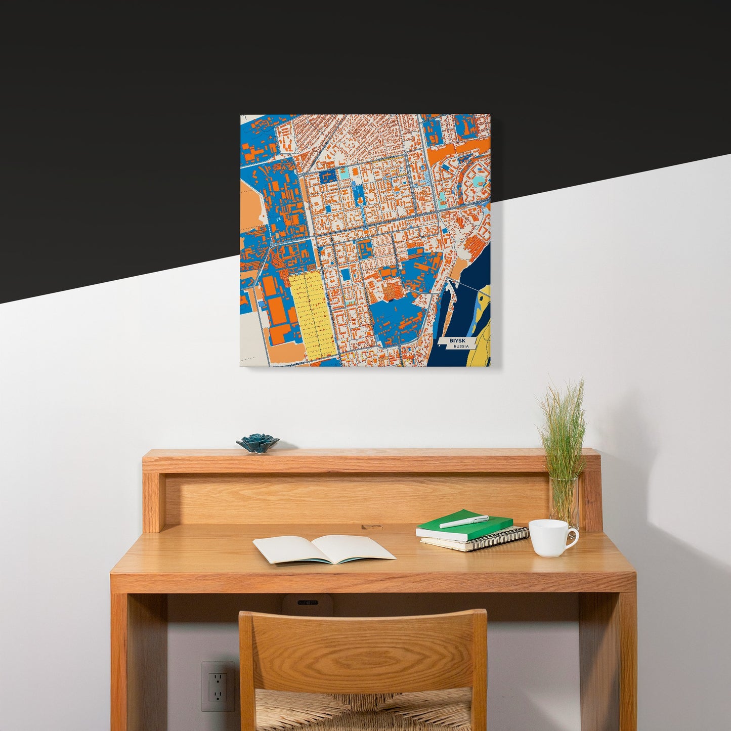 Бийский Russia Colorful City Map Canvas Print Scene