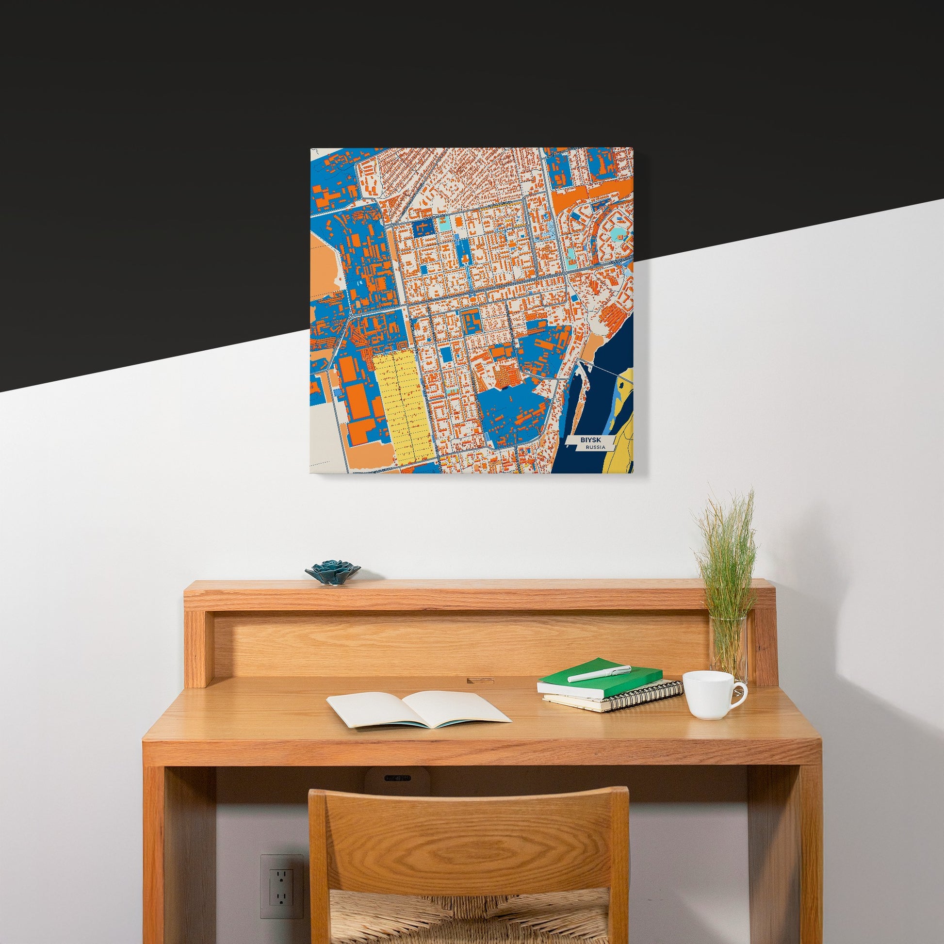 Бийский Russia Colorful City Map Canvas Print Scene