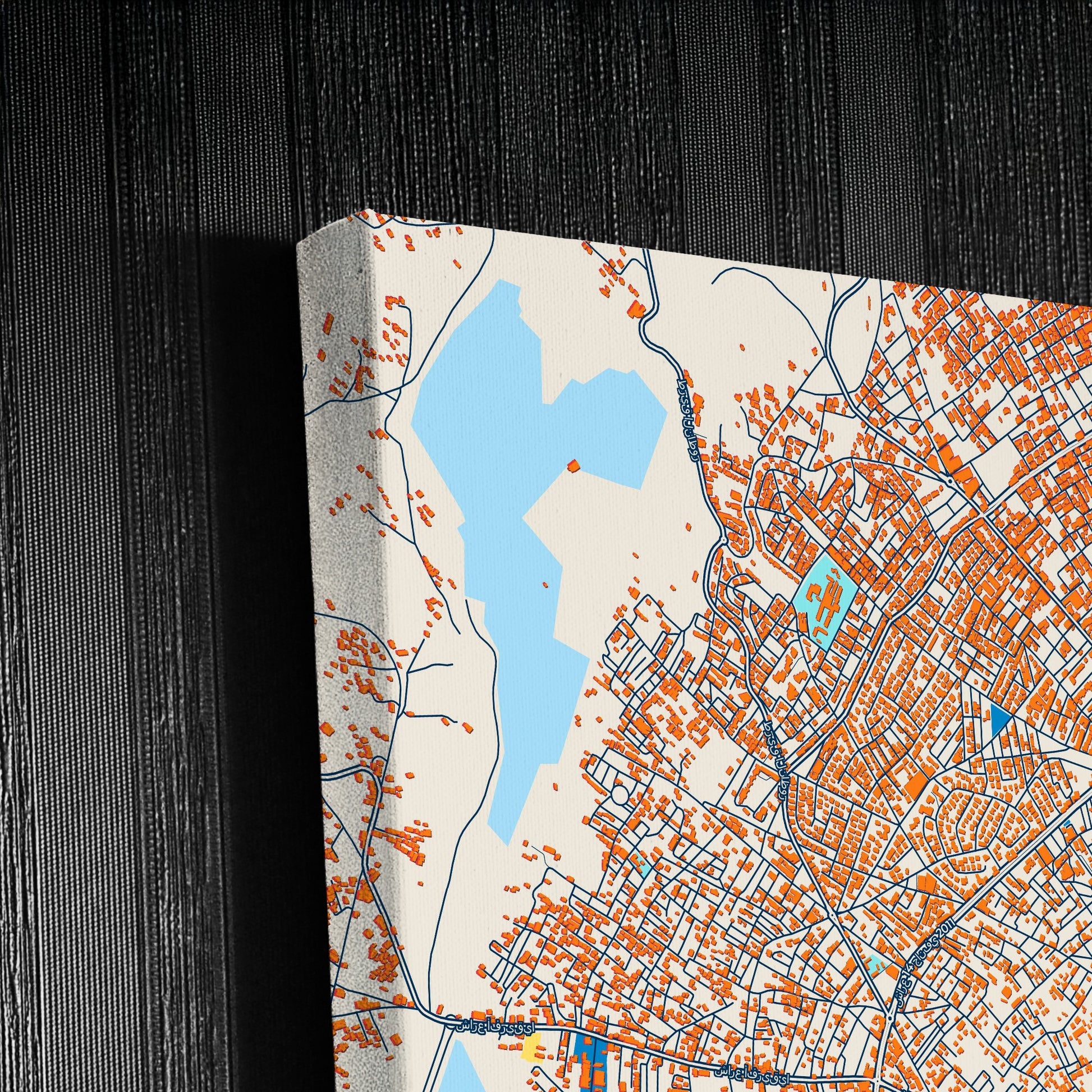 Bizerte Tunisia Colorful City Map Canvas Print Detail