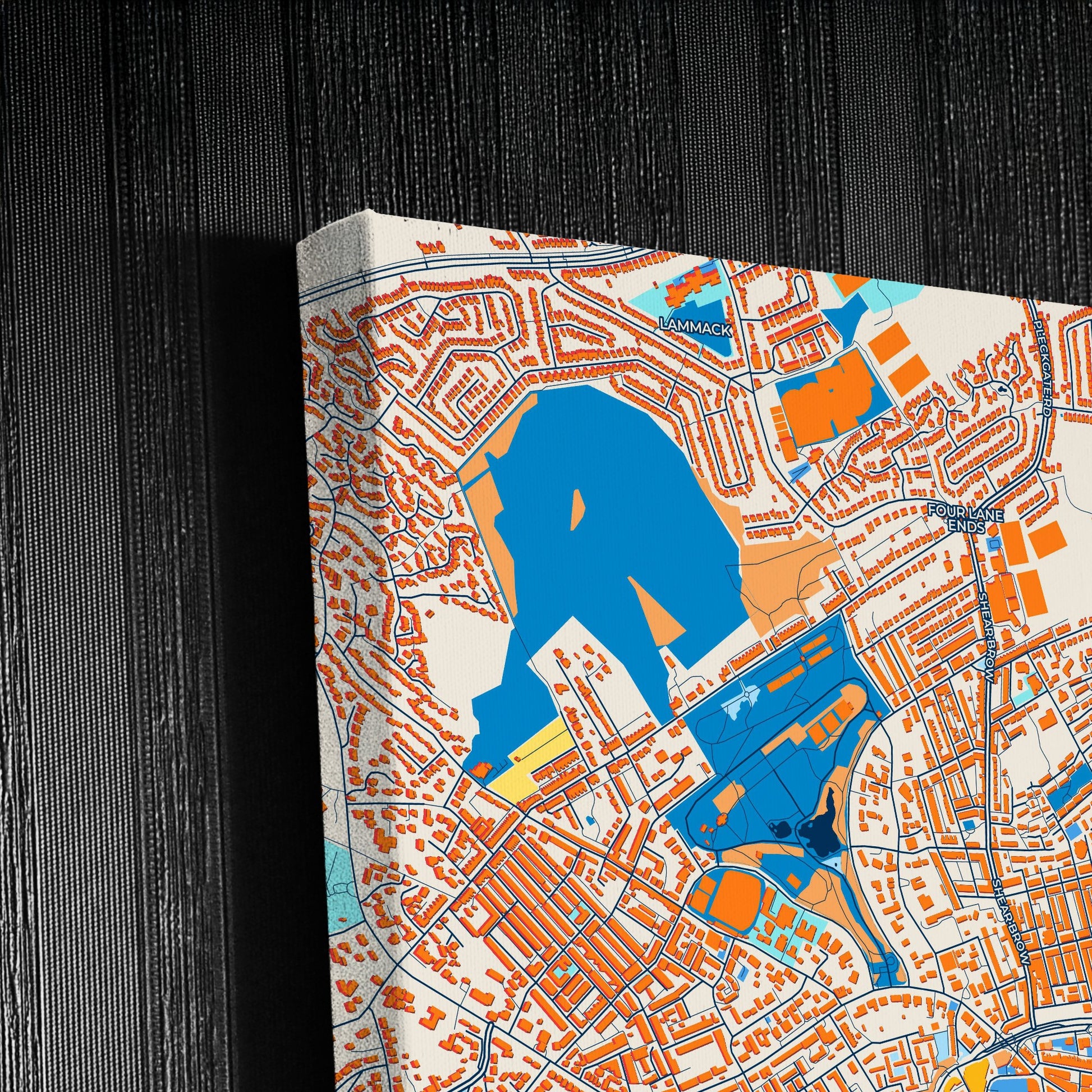 Blackburn England Colorful City Map Canvas Print Detail