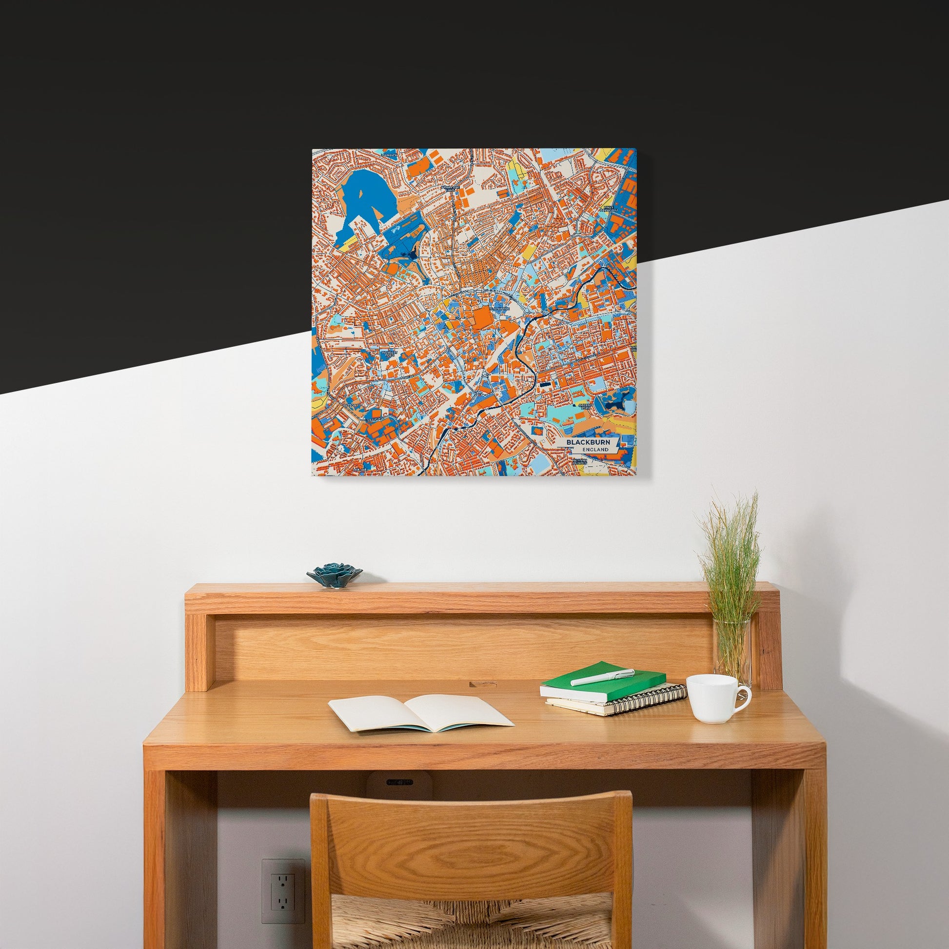 Blackburn England Colorful City Map Canvas Print Scene
