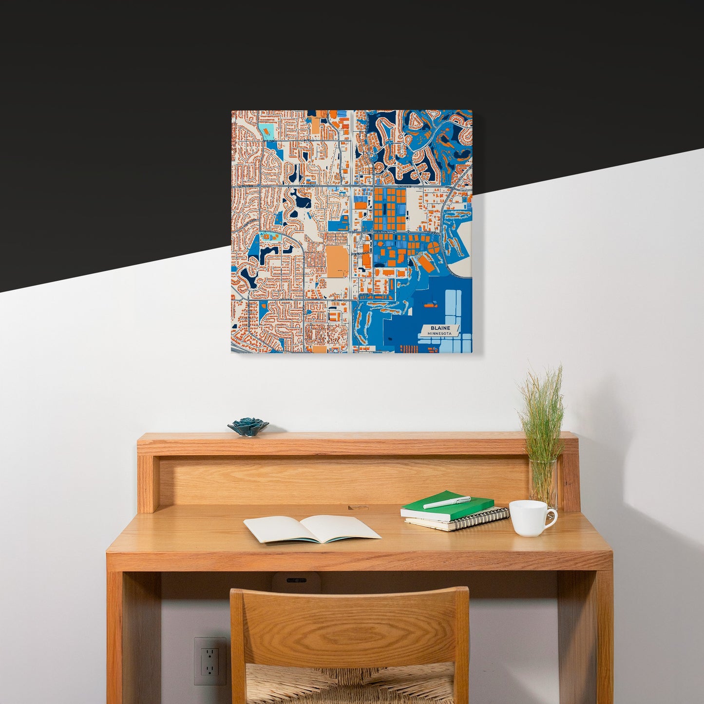 Blaine Minnesota Colorful City Map Canvas Print Scene