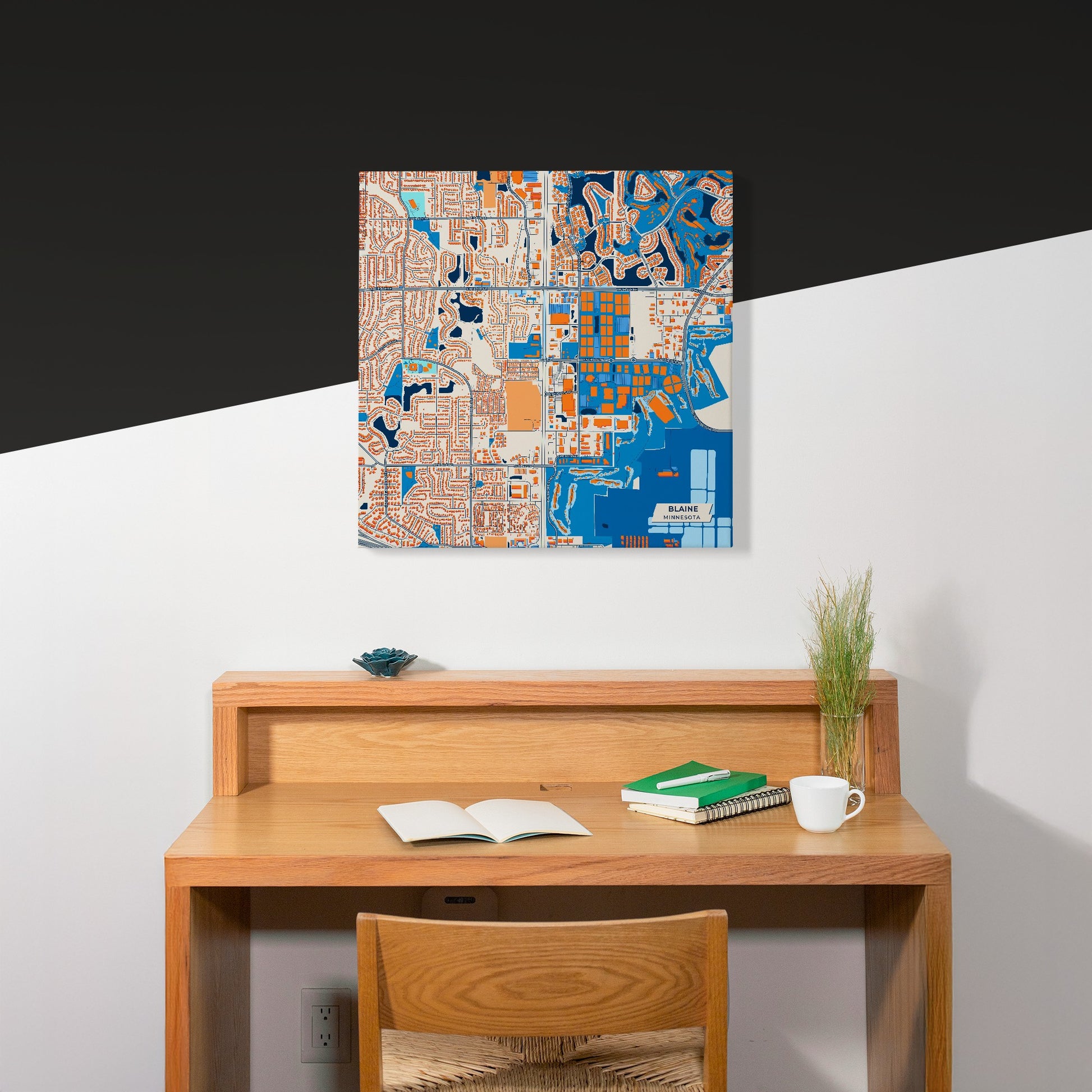 Blaine Minnesota Colorful City Map Canvas Print Scene