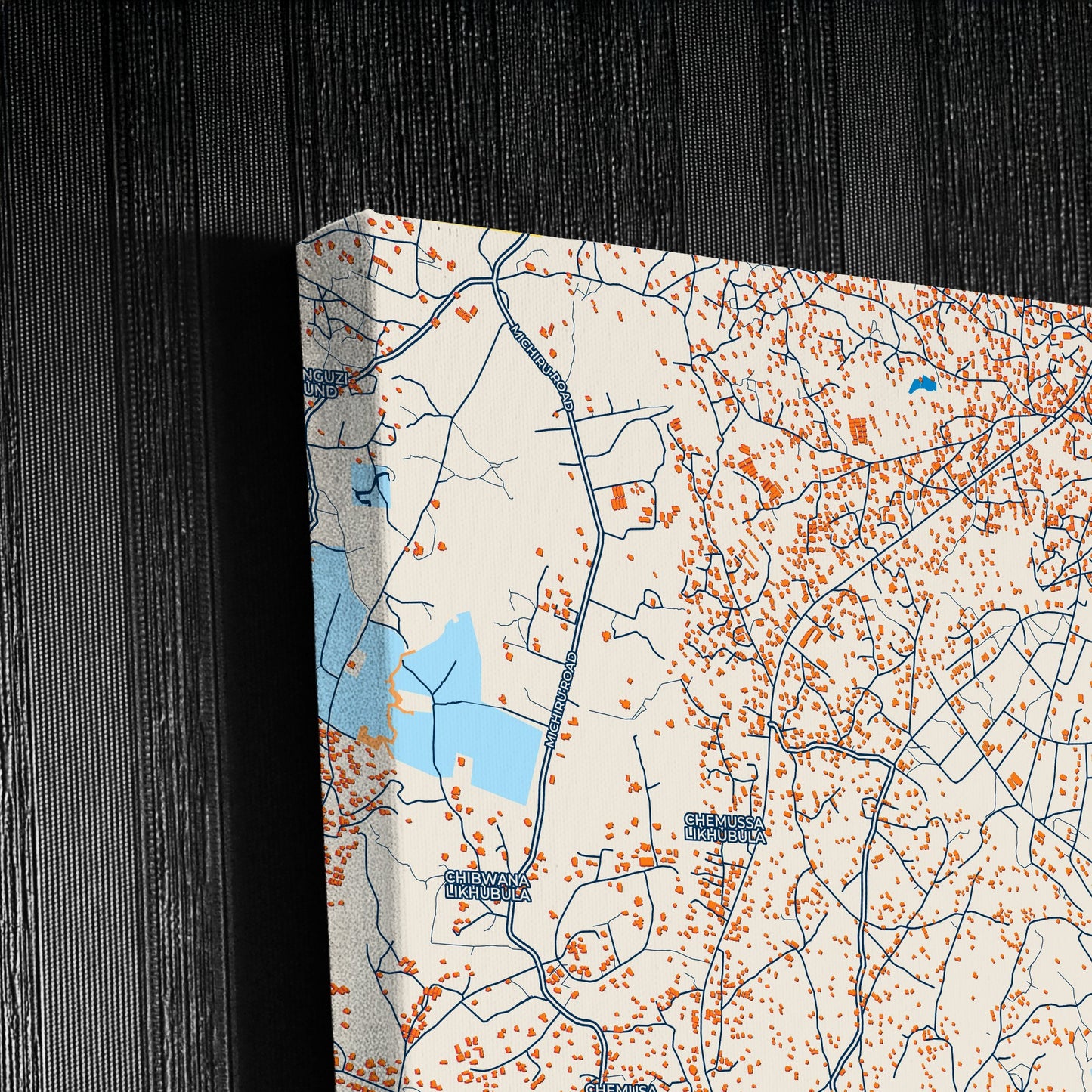 Blantyre Malawi Colorful City Map Canvas Print Detail