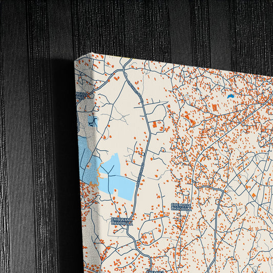 Blantyre Malawi Colorful City Map Canvas Print Detail