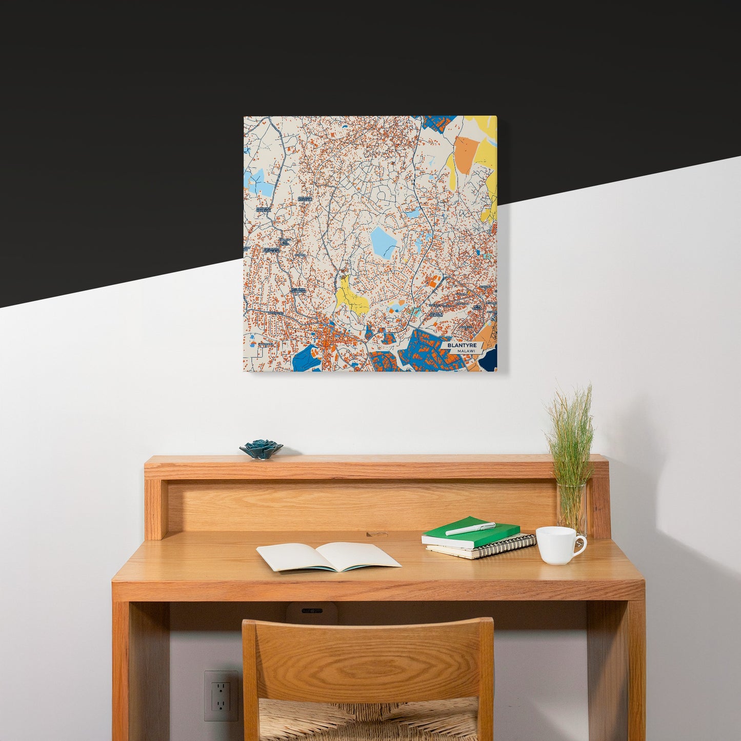 Blantyre Malawi Colorful City Map Canvas Print Scene