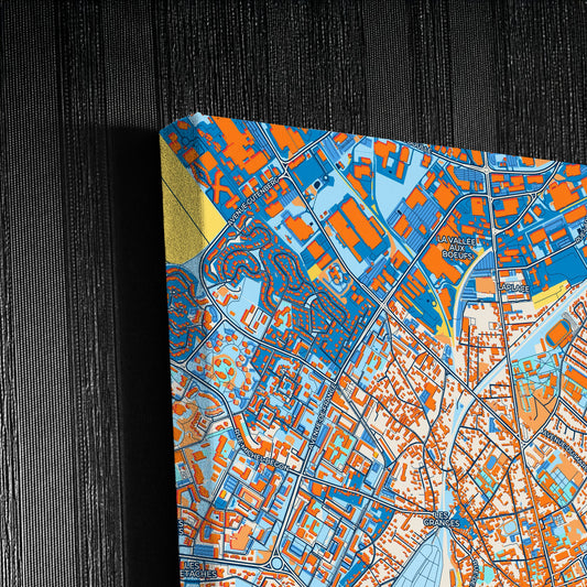 Blois France Colorful City Map Canvas Print Detail