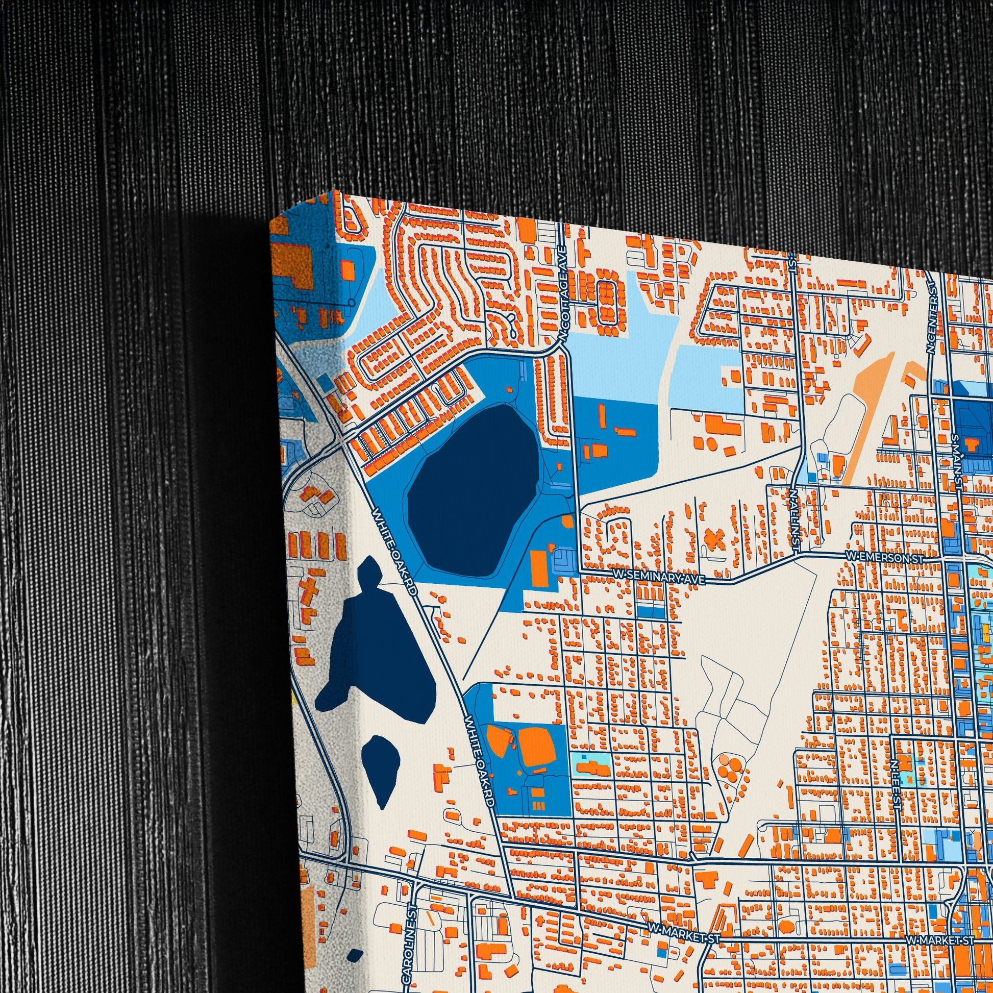 Bloomington Illinois Colorful City Map Canvas Print Detail
