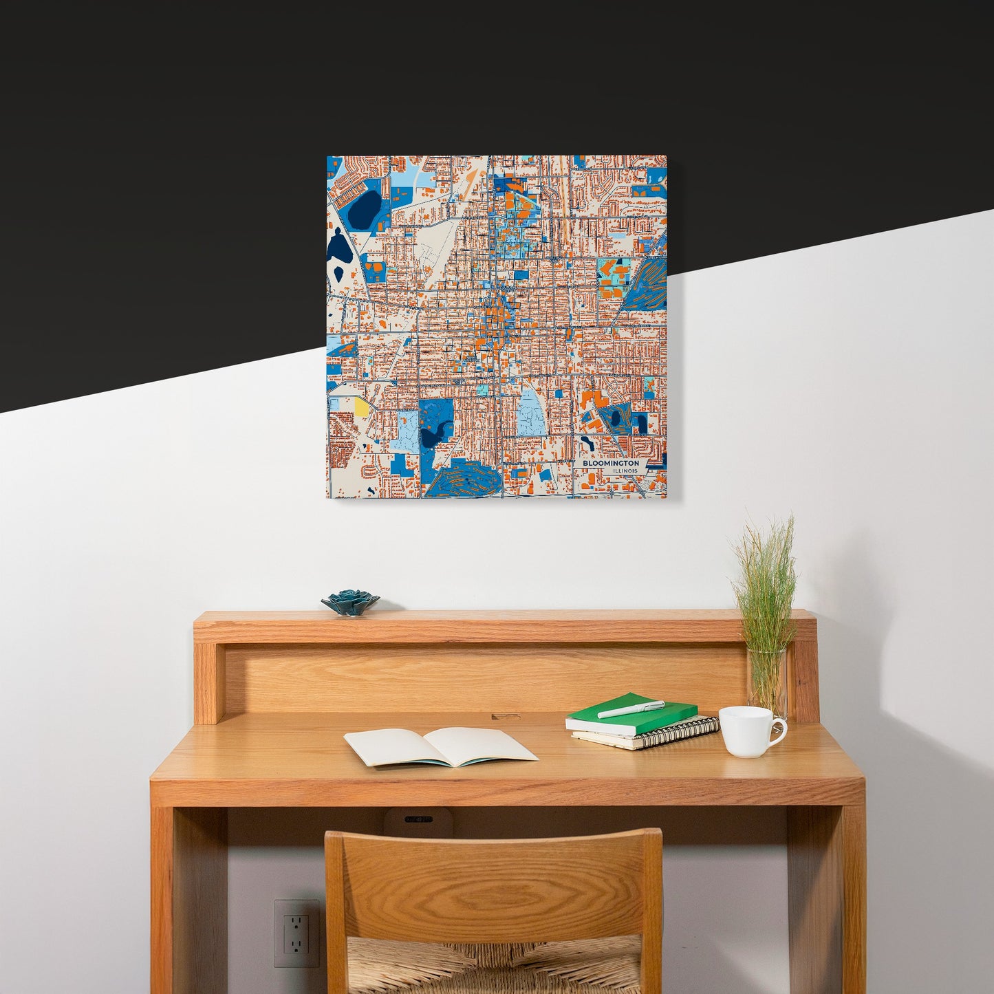 Bloomington Illinois Colorful City Map Canvas Print Scene