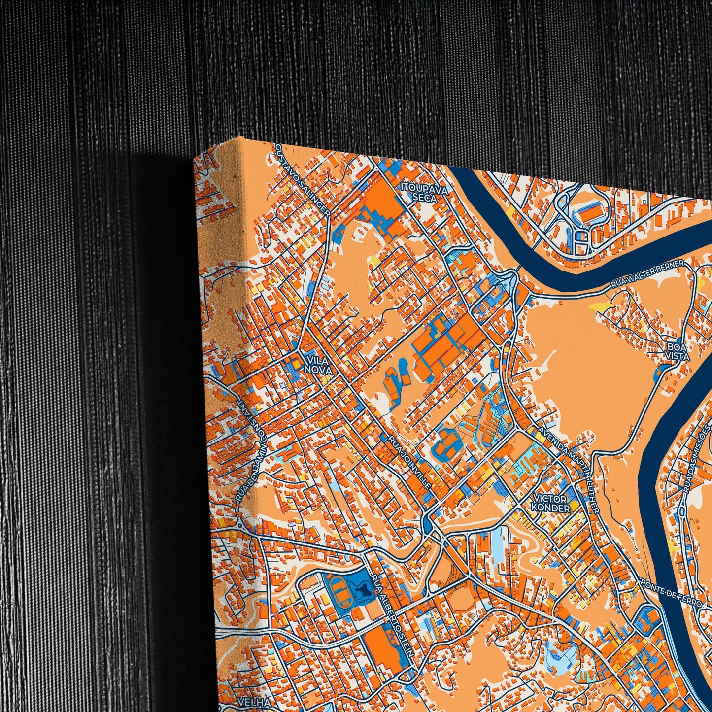 Blumenau Brazil Colorful City Map Canvas Print Detail