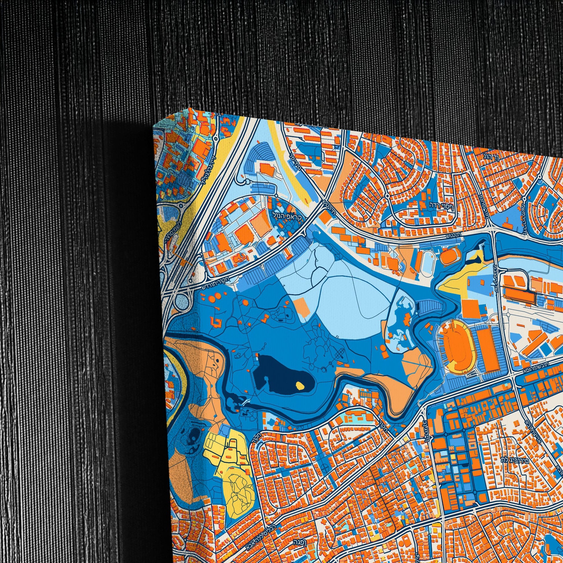 Bnei Brak Israel Colorful City Map Canvas Print Detail