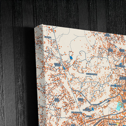 Bo Sierra Leone Colorful City Map Canvas Print Detail