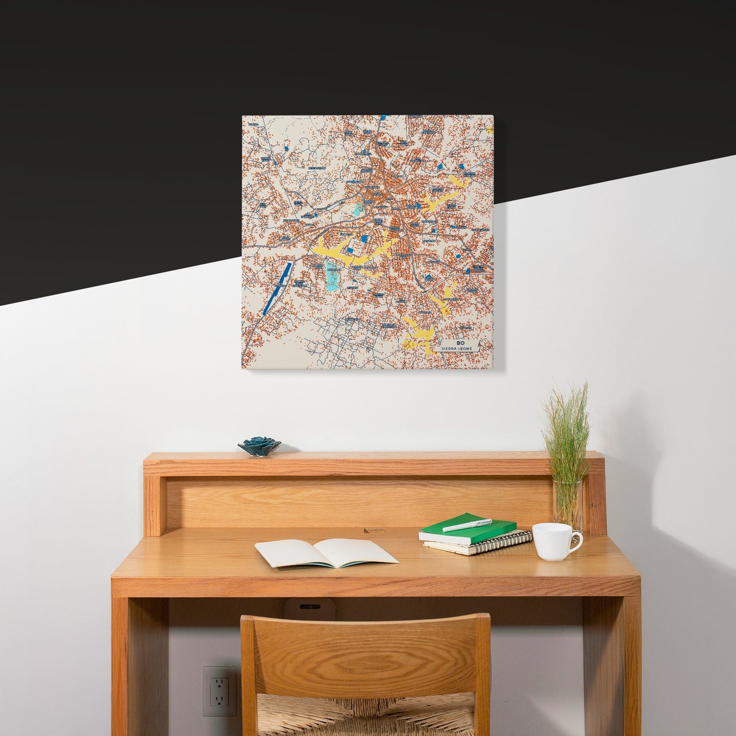Bo Sierra Leone Colorful City Map Canvas Print Scene