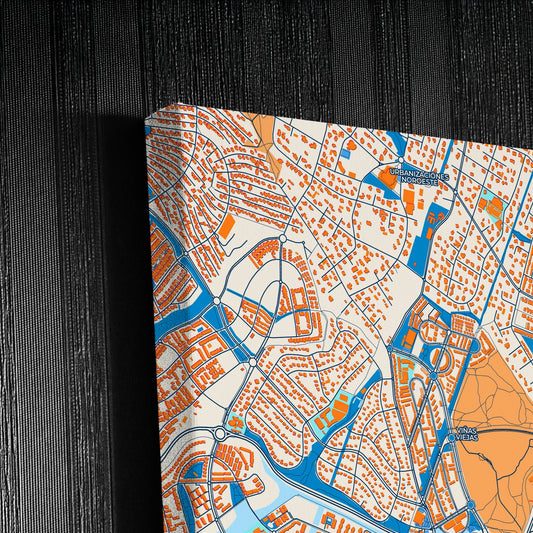 Boadilla Del Monte Spain Colorful City Map Canvas Print Detail