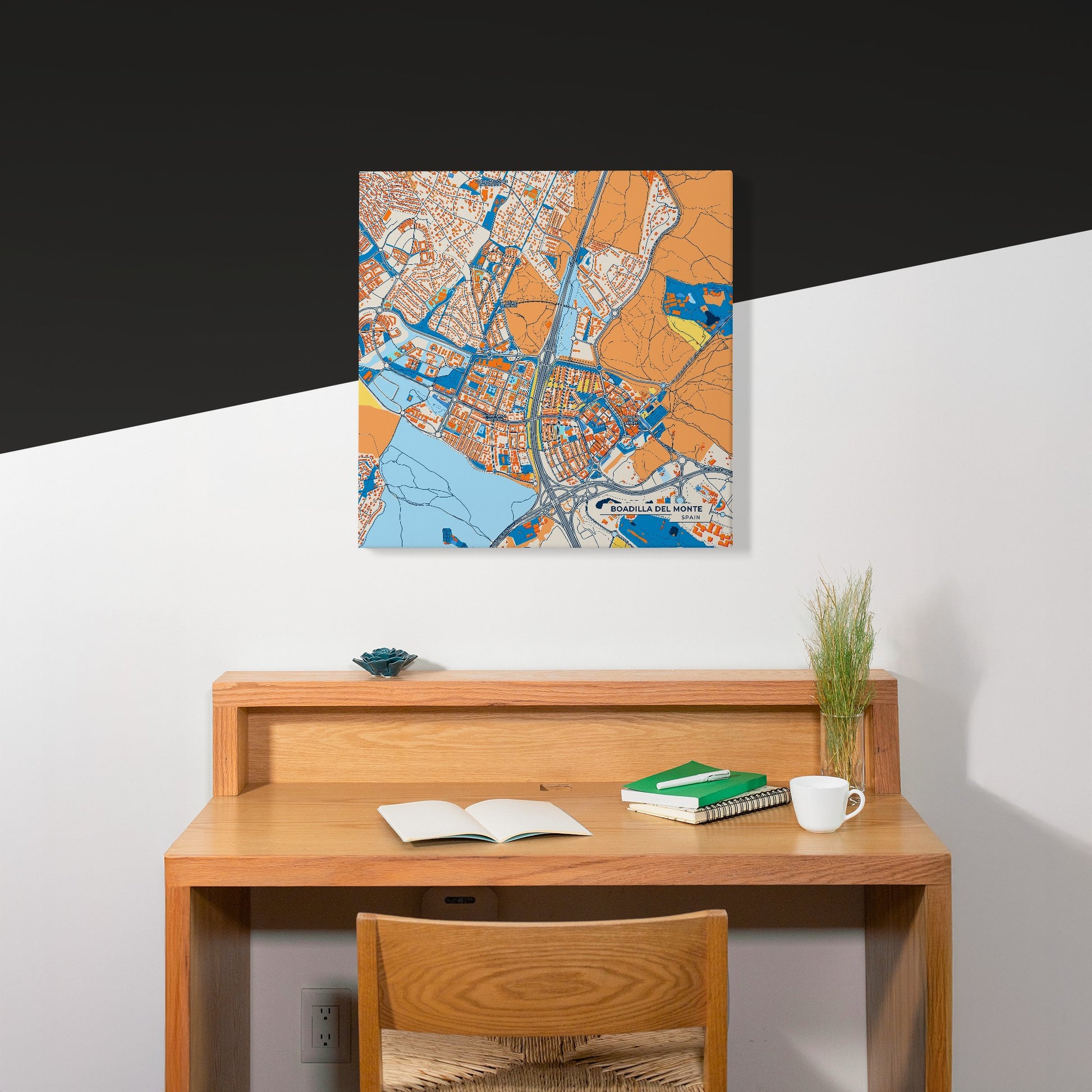Boadilla Del Monte Spain Colorful City Map Canvas Print Scene