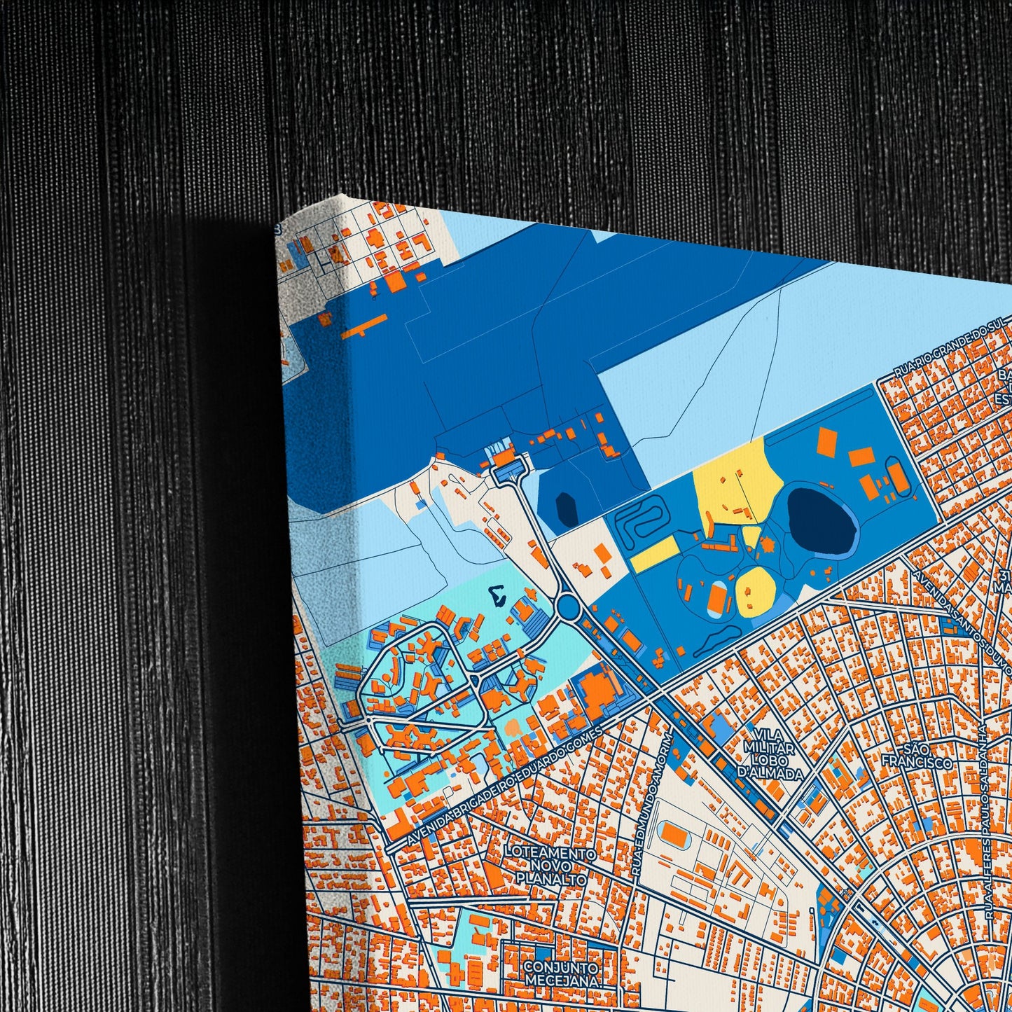 Boa Vista Brazil Colorful City Map Canvas Print Detail
