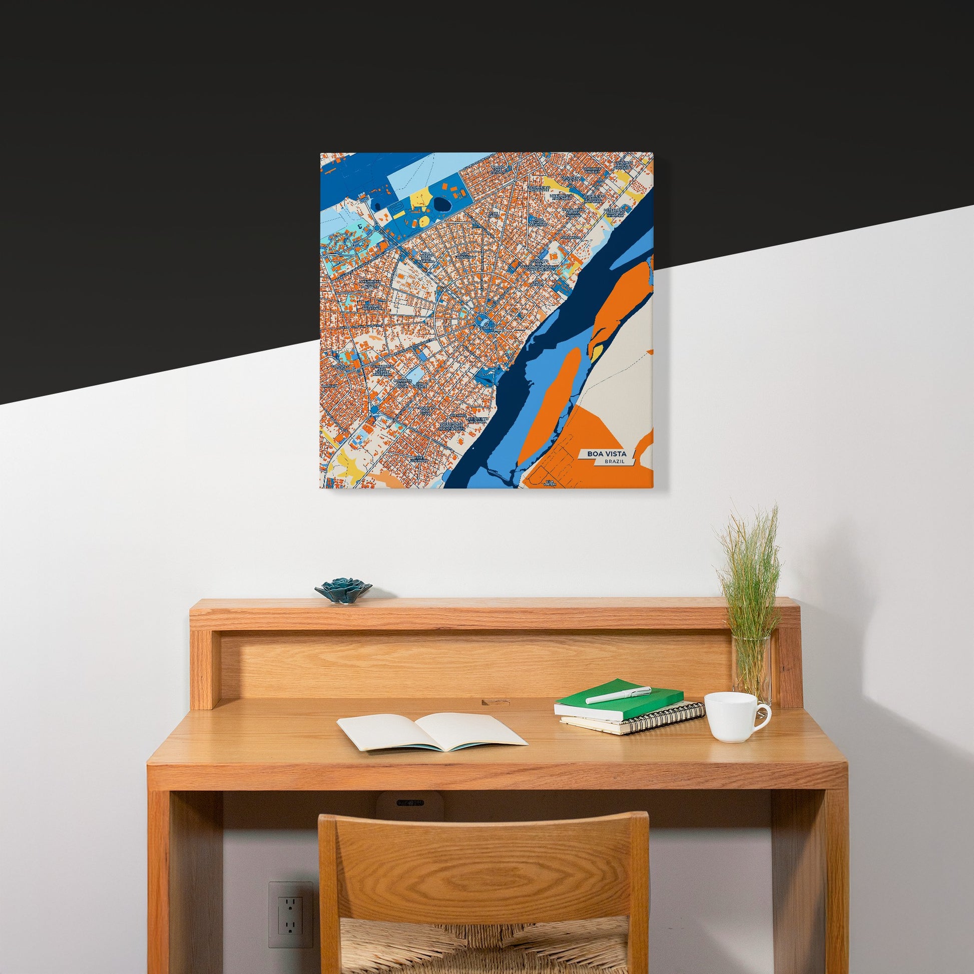 Boa Vista Brazil Colorful City Map Canvas Print Scene