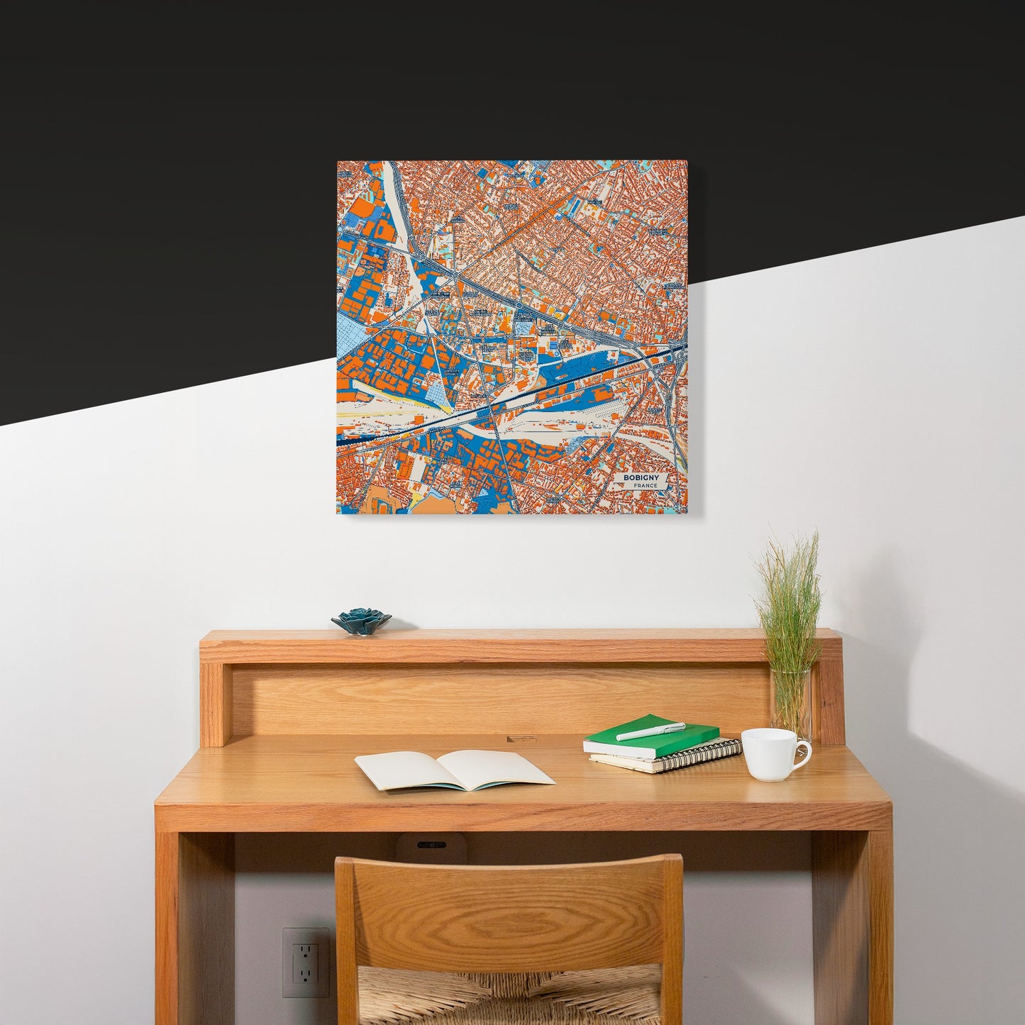 Bobigny France Colorful City Map Canvas Print Scene