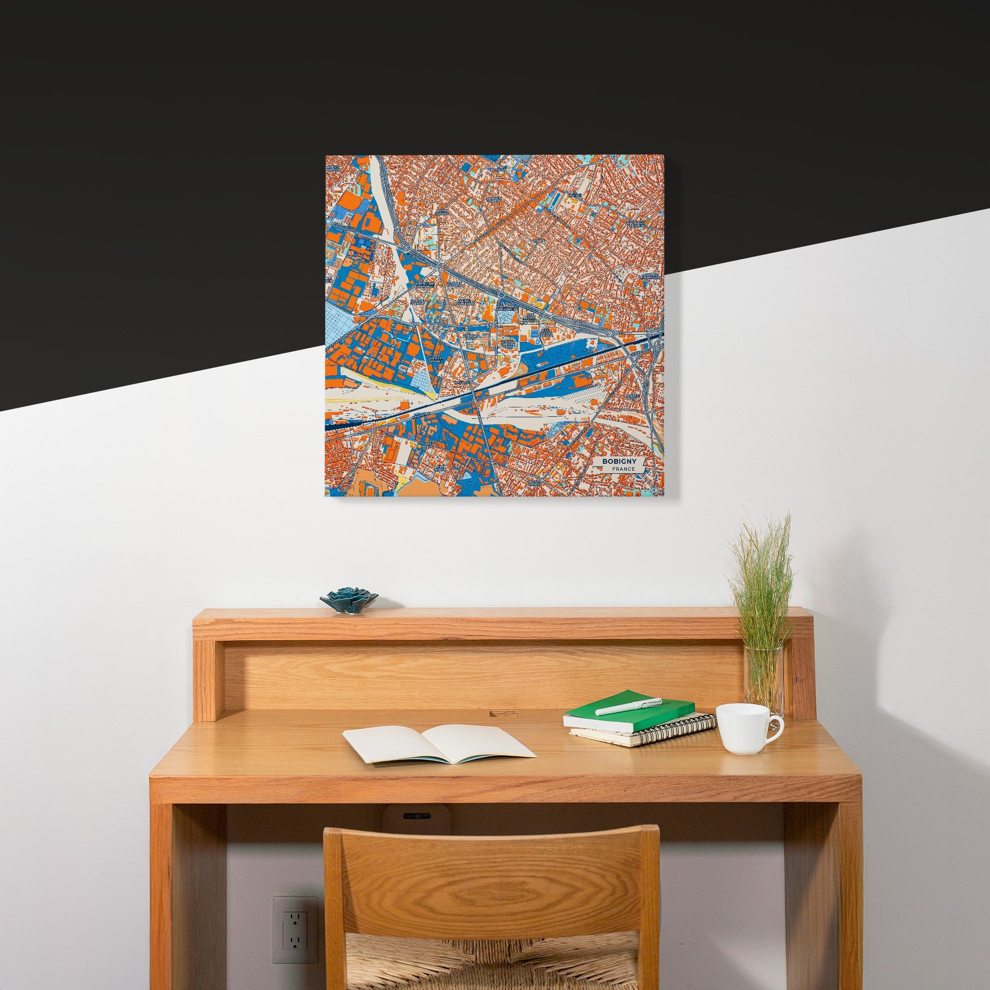 Bobigny France Colorful City Map Canvas Print Scene