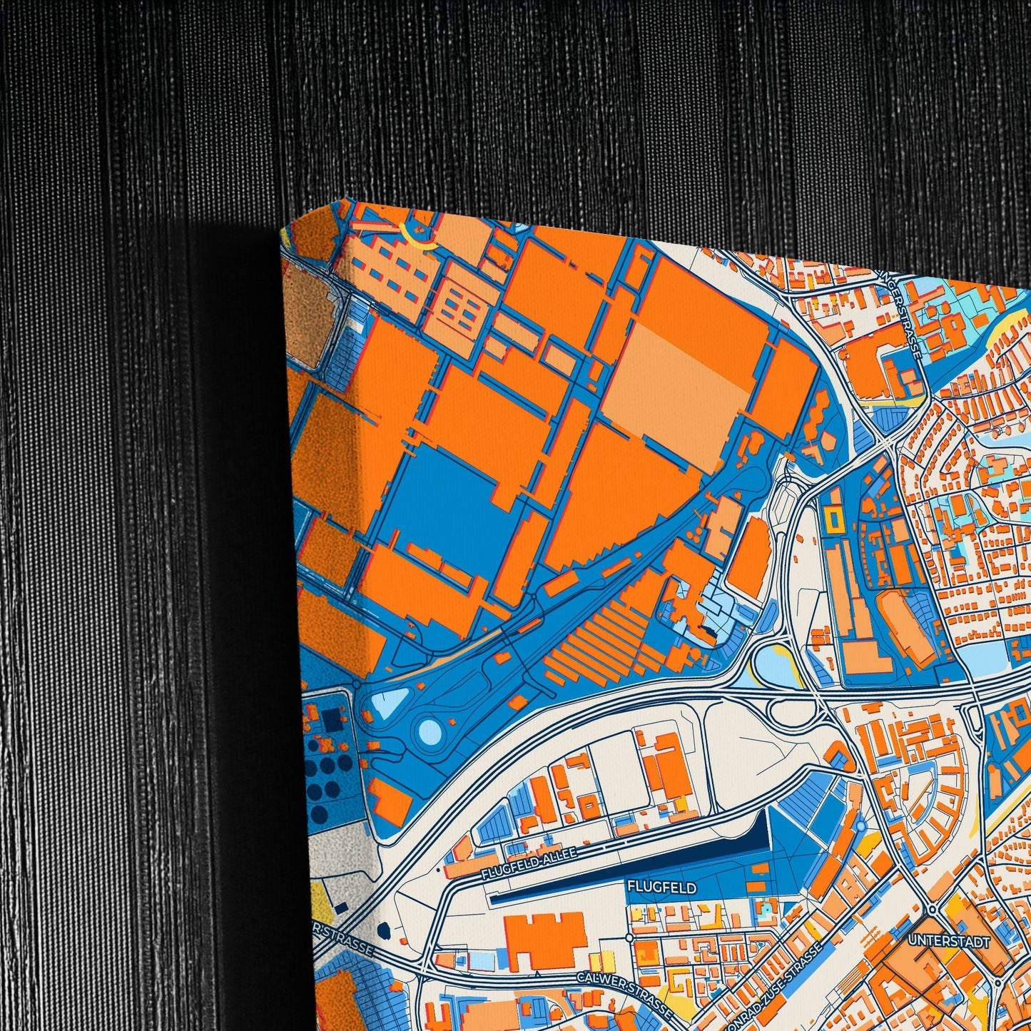 Böblingen Germany Colorful City Map Canvas Print Detail