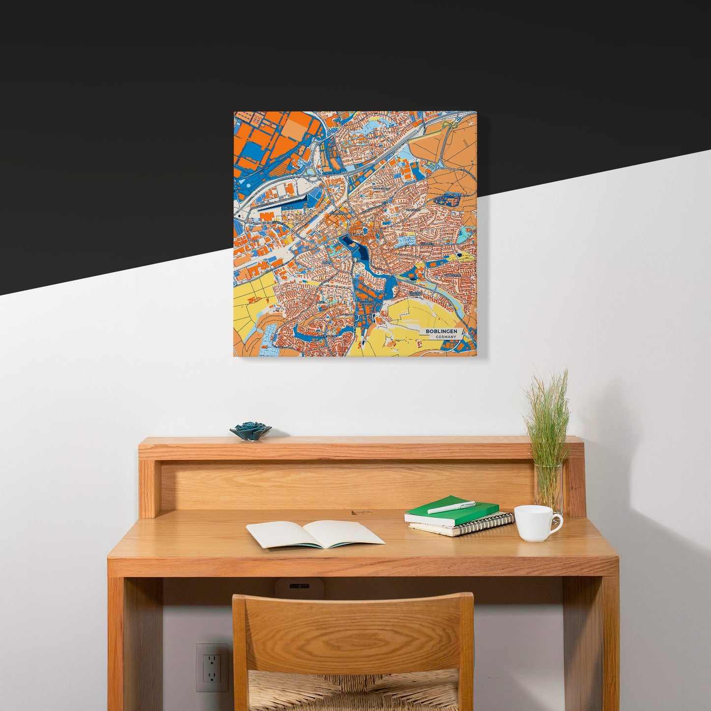 Böblingen Germany Colorful City Map Canvas Print Scene