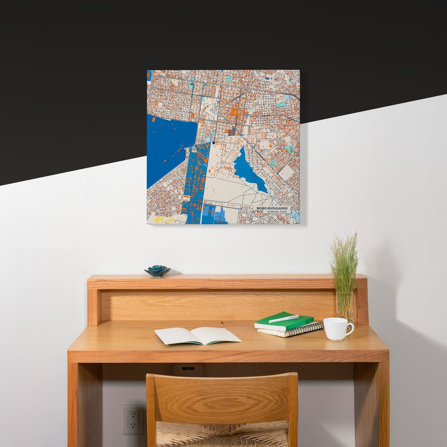 Bobo-Dioulasso Burkina Faso Colorful City Map Canvas Print Scene