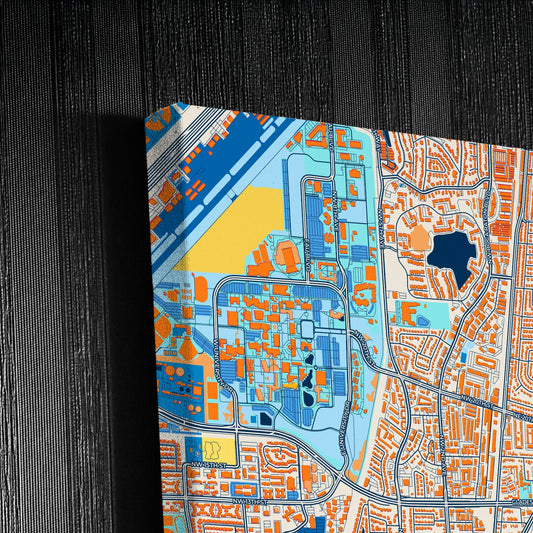 Boca Raton Florida Colorful City Map Canvas Print Detail