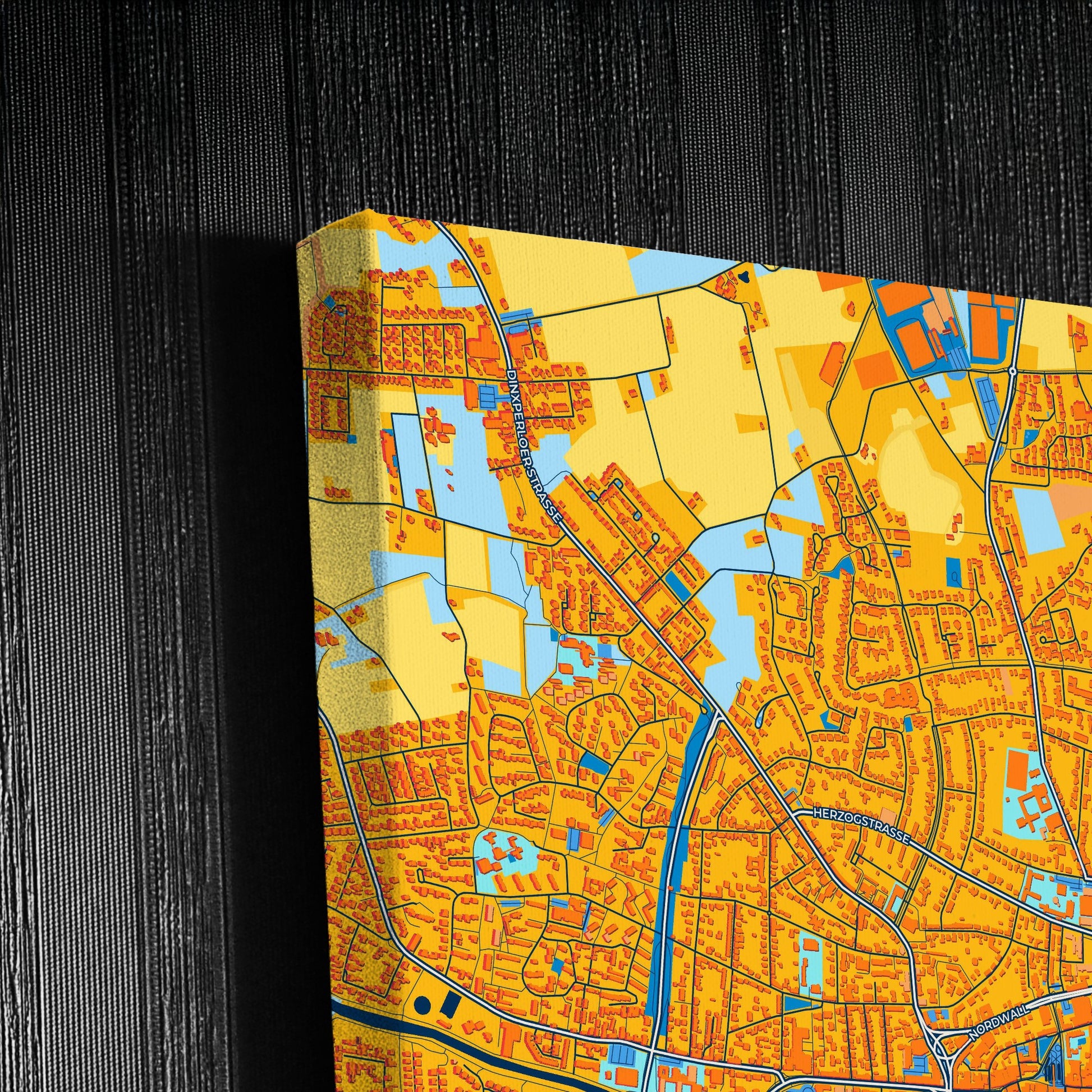 Bocholt Germany Colorful City Map Canvas Print Detail