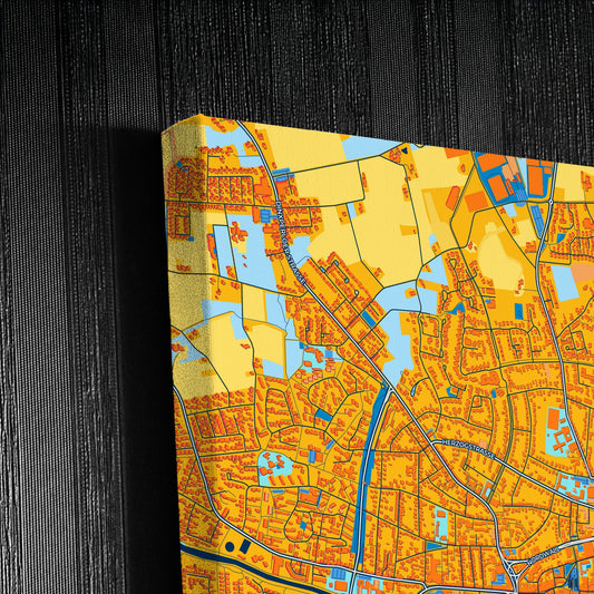 Bocholt Germany Colorful City Map Canvas Print Detail