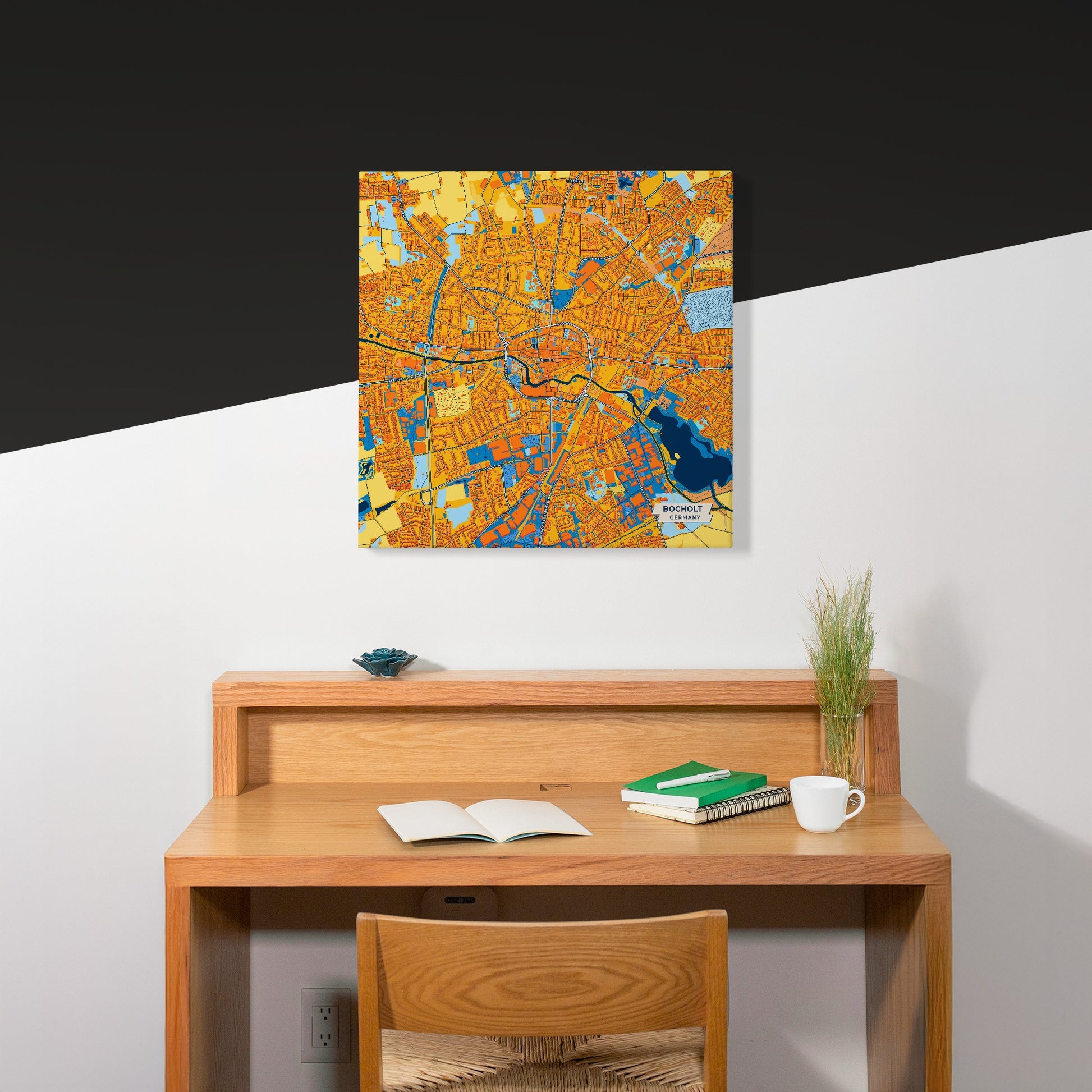 Bocholt Germany Colorful City Map Canvas Print Scene