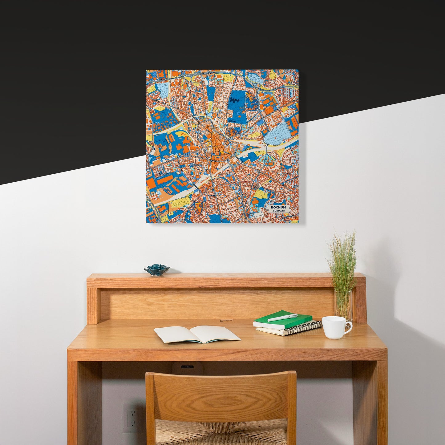 Bochum Germany Colorful City Map Canvas Print Scene