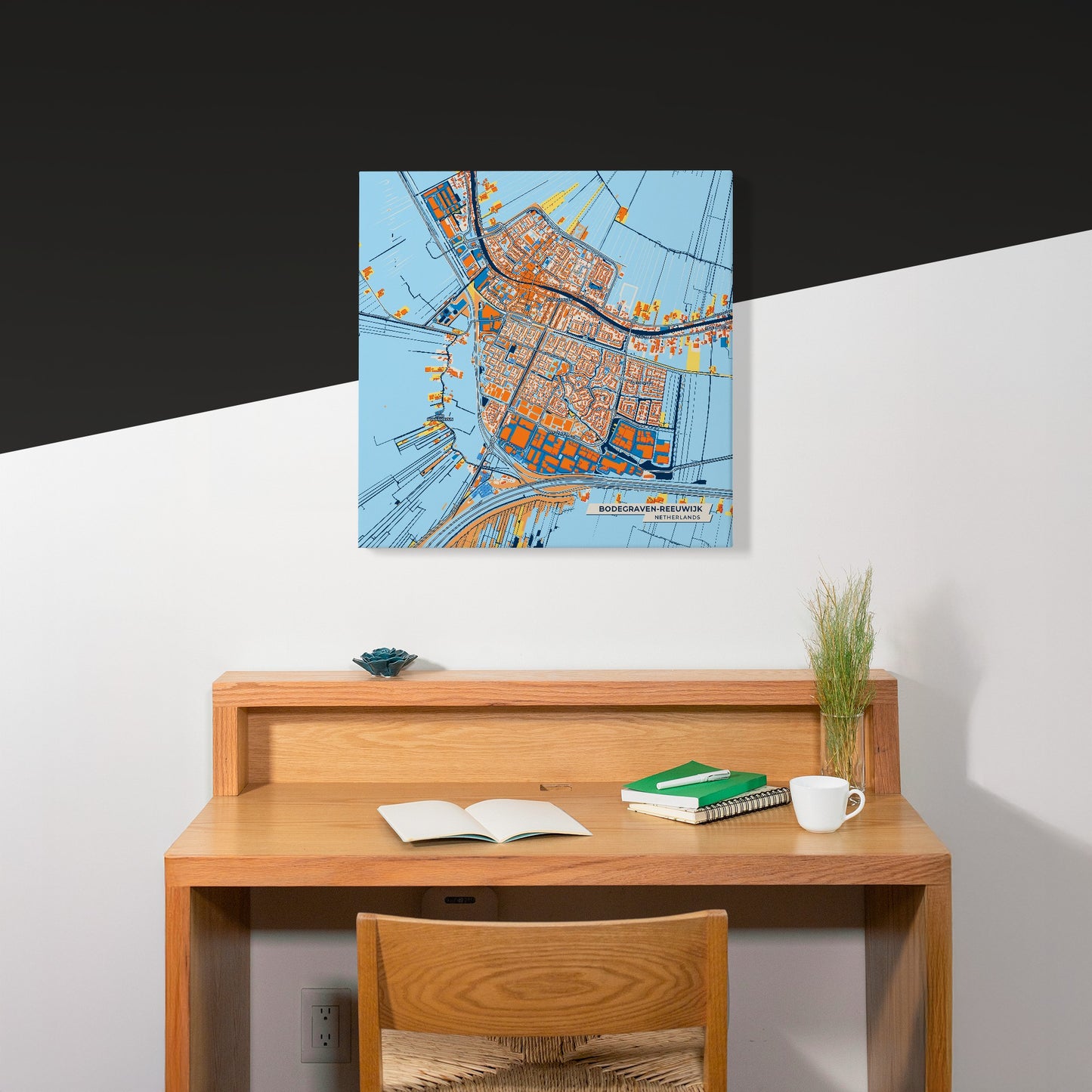 Bodegraven-Reeuwijk Netherlands Colorful City Map Canvas Print Scene