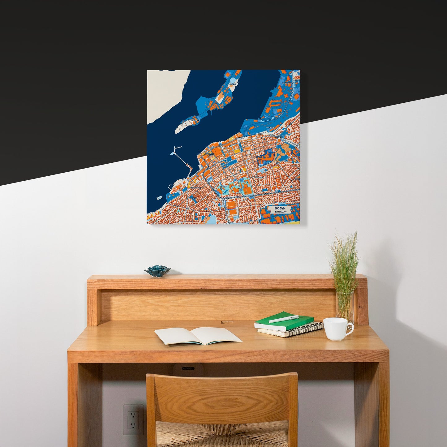 Bodø Norway Colorful City Map Canvas Print Scene