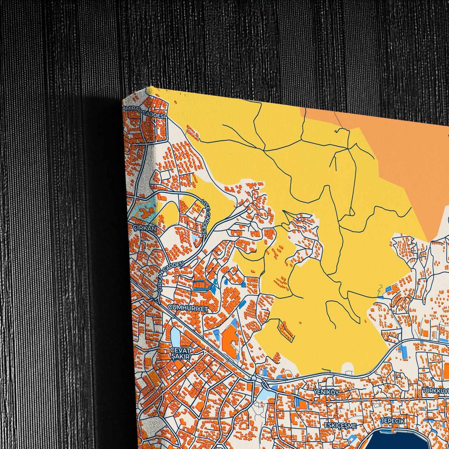 Bodrum Turkey Colorful City Map Canvas Print Detail