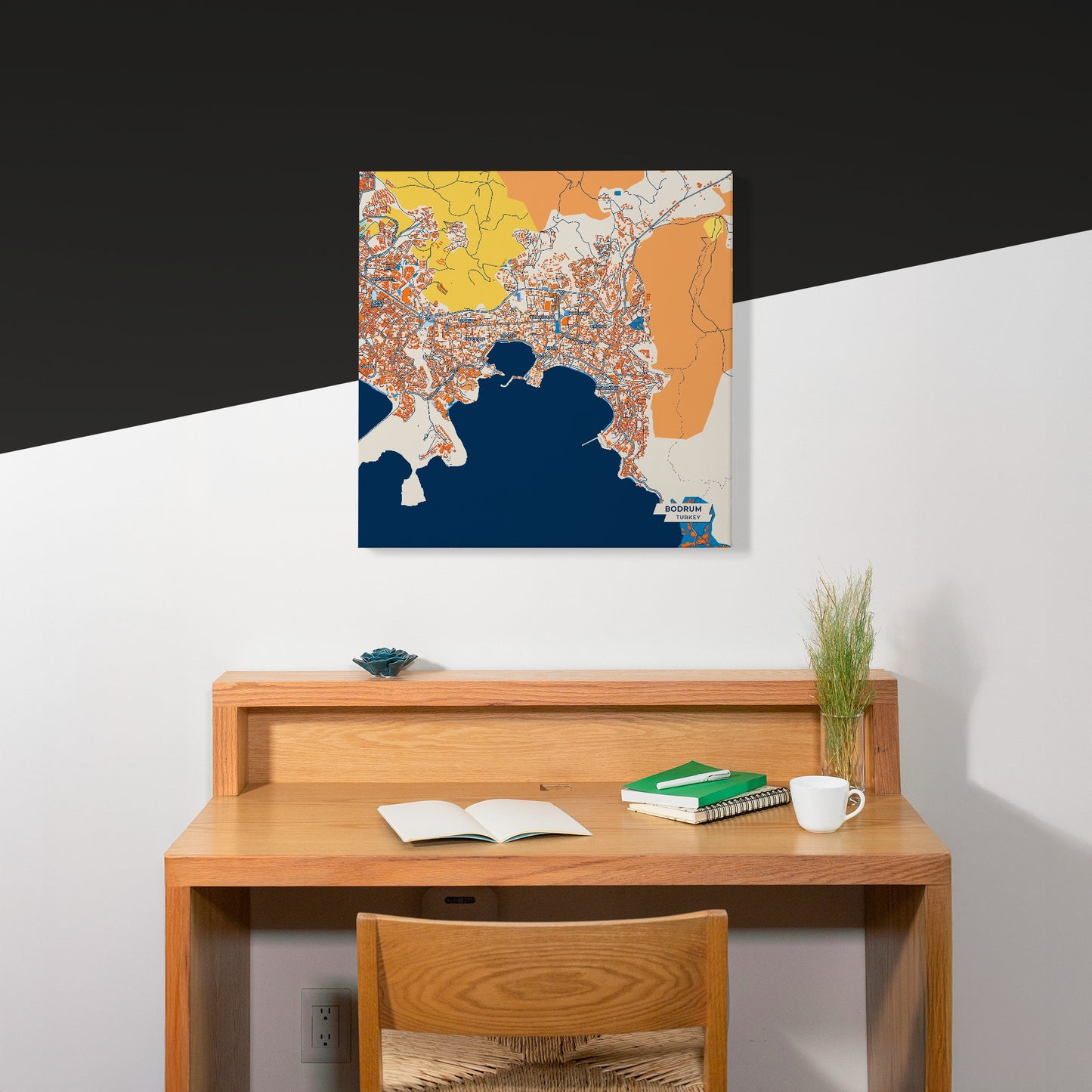 Bodrum Turkey Colorful City Map Canvas Print Scene