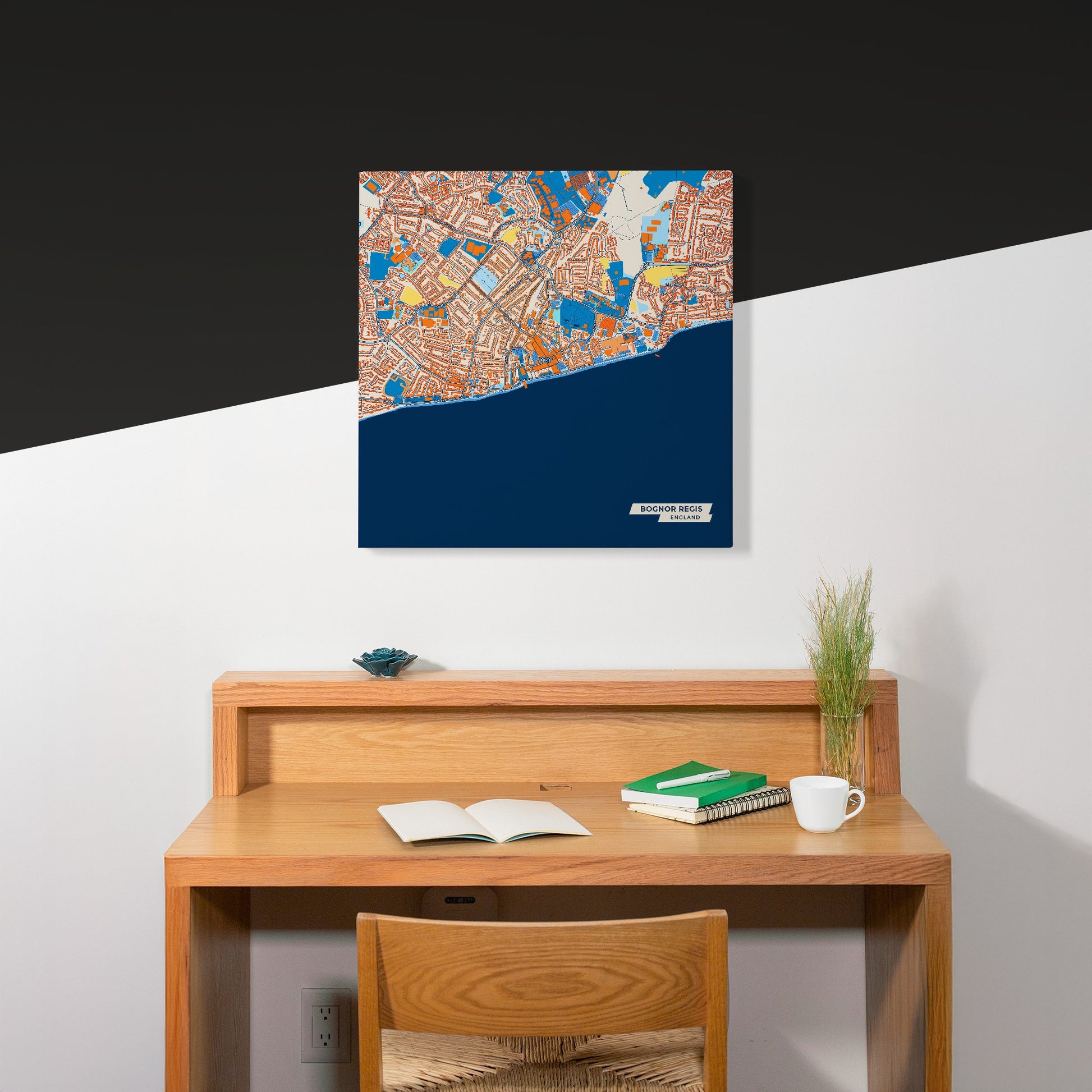 Bognor Regis England Colorful City Map Canvas Print Scene