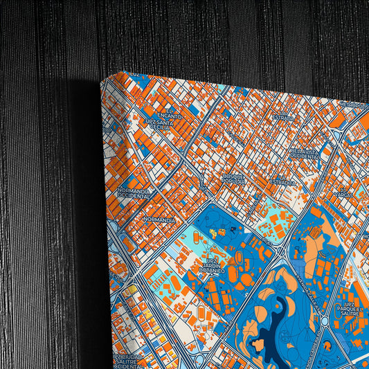 Bogota Colombia Colorful City Map Canvas Print Detail