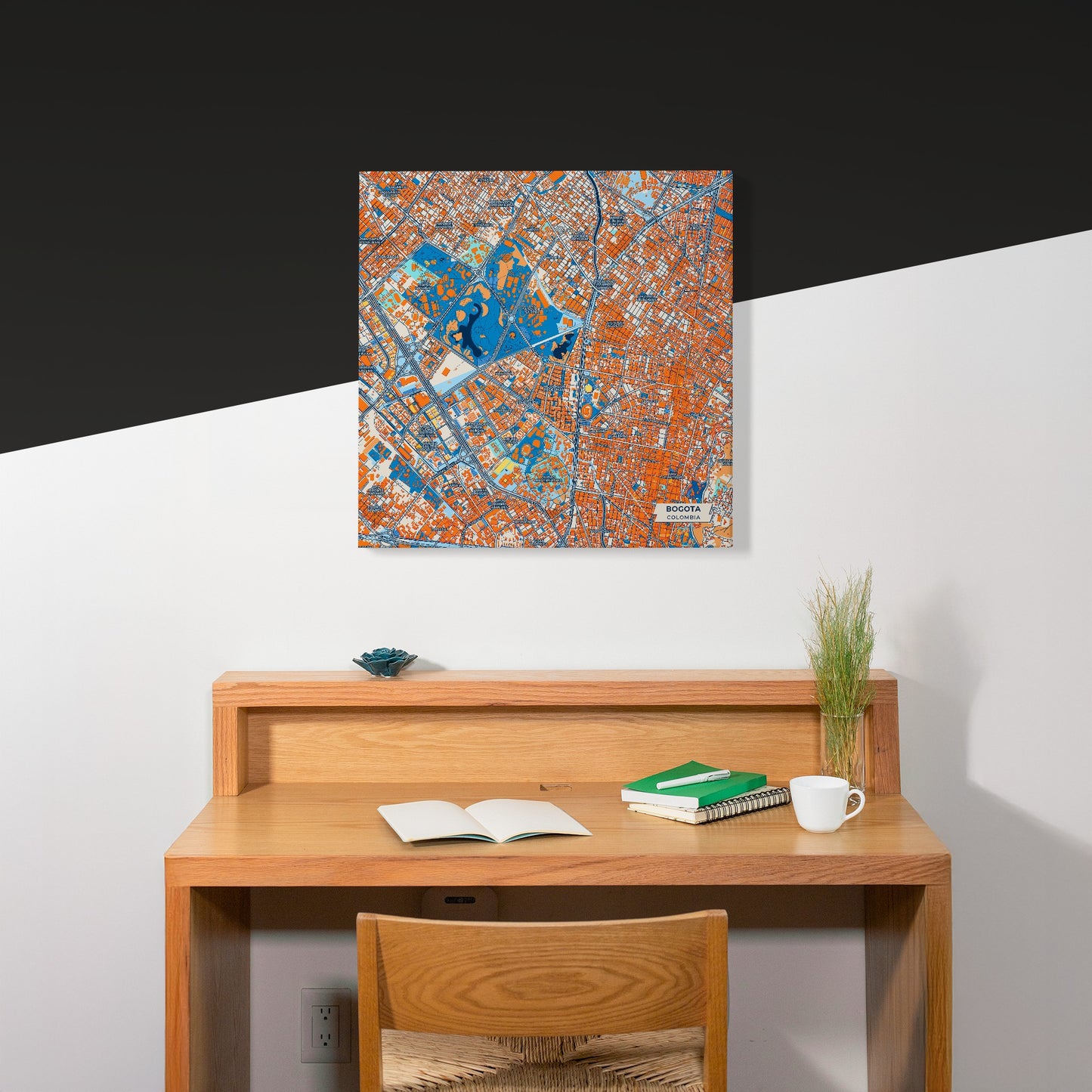 Bogota Colombia Colorful City Map Canvas Print Scene