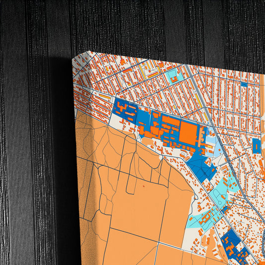 Боярка Ukraine Colorful City Map Canvas Print Detail